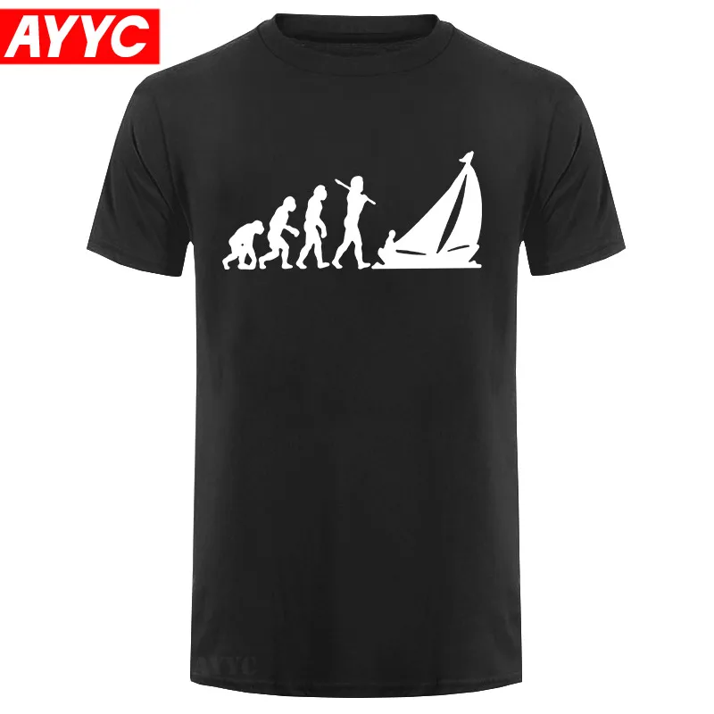 

Футболка Парусная Эволюция Парусная 01 от Stencil8 футболка Пляжная футболка с короткими рукавами удивительный Графический 100 хлопок мужская фу...