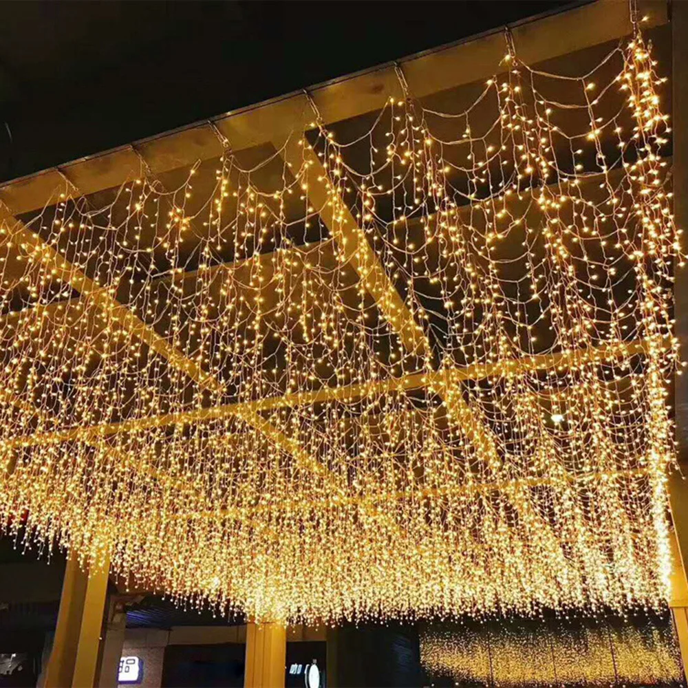 

Рождественская гирлянда, светодиодная гирлянда-занавес в виде сосулек, 4 м, 96 Светодиодный, для помещений, для вечеринки, сада, улицы, уличное...