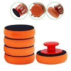 Подушечки для полировки воском для автомобильной мойки, набор инструмент для очистки губки, аппликаторы для воска с ручкой, автостайлинг