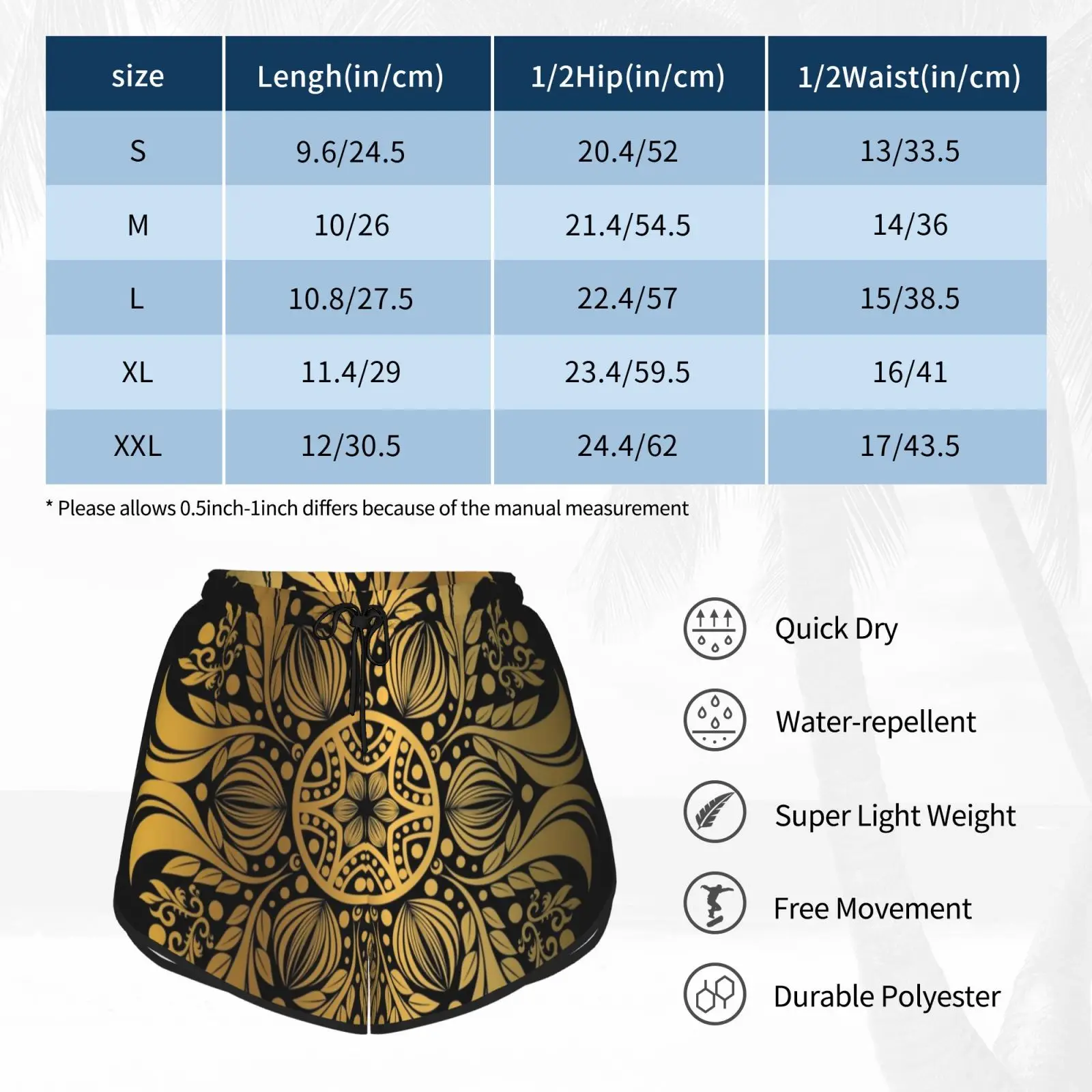 

L Love Mandala-Flower Mandala Swim Shorts Women Beach Shorts Purple Mandala Mandala Distressed Mandala Meditation Jungle