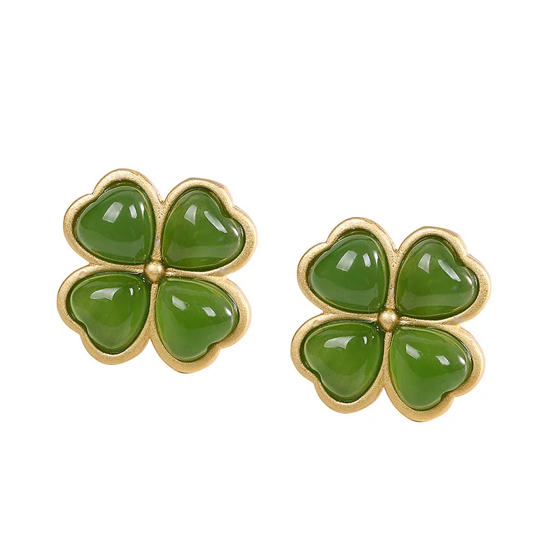 

Volta Van Elegant Stud Earrings Fine Jewelry 925 Sterling Silver 2021 New Jasper Clover Trendy Concise Fashion Party Earrings