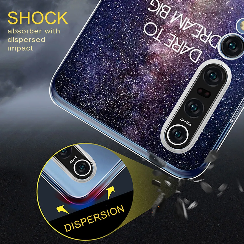 

Phone Case For Xiaomi Redmi Note 9 7 6 8 Pro Cases Cover Mi Note10 9 8 9T Pro SE A3 A2 Lite F1 Soft Back Funda Coque Starry sky