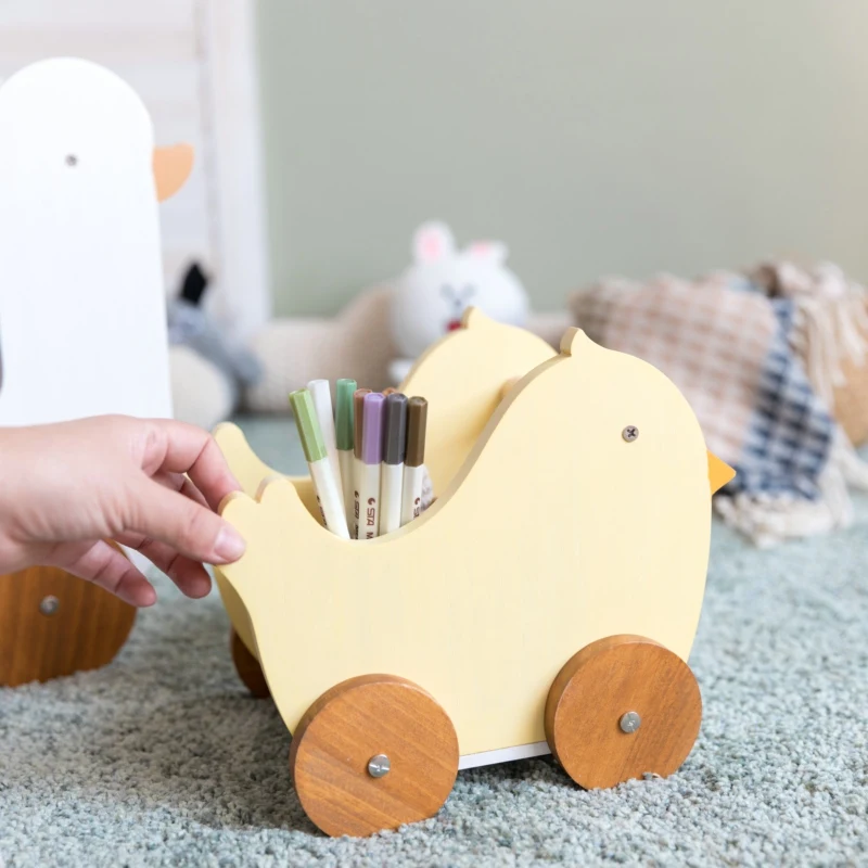 

Nordic lovely wooden storage box snacks stationery pencil desk shelf cartoon tea table decoration