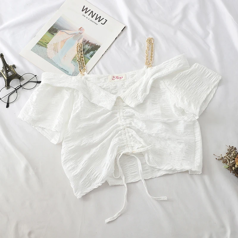 Женская рубашка с коротким рукавом Heliar короткая тонкими лямками одним словом