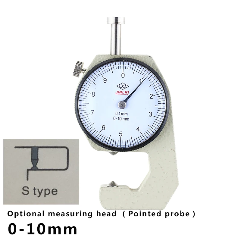 Dial Thickness Gauge 0-10-20mm Leather Paper Thickness Meter Tester Accuracy 0.1mm - Color: Red