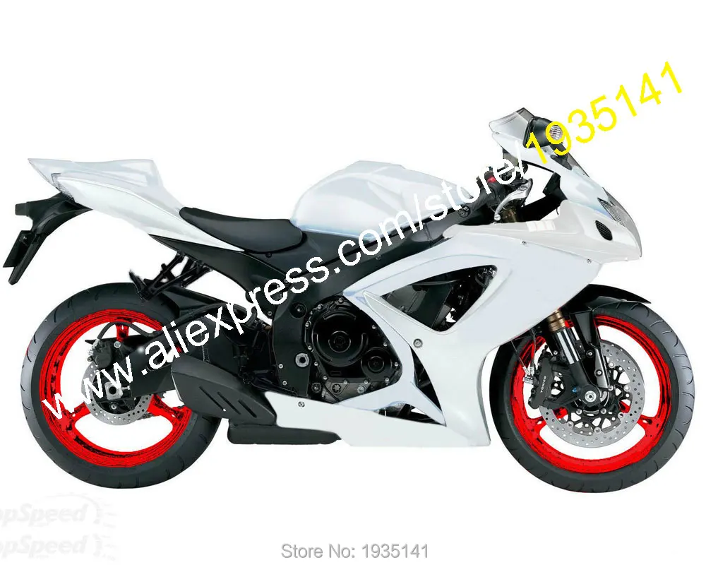 Наборы обтекателей для Suzuki GSXR 600 750 K6 2006 2007 GSX R 06 07 полностью белый обтекатель