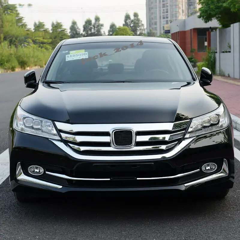 Подходит для 2013 9th Gen Honda Accord 4 двери ABS Хром Передняя решетка гриль