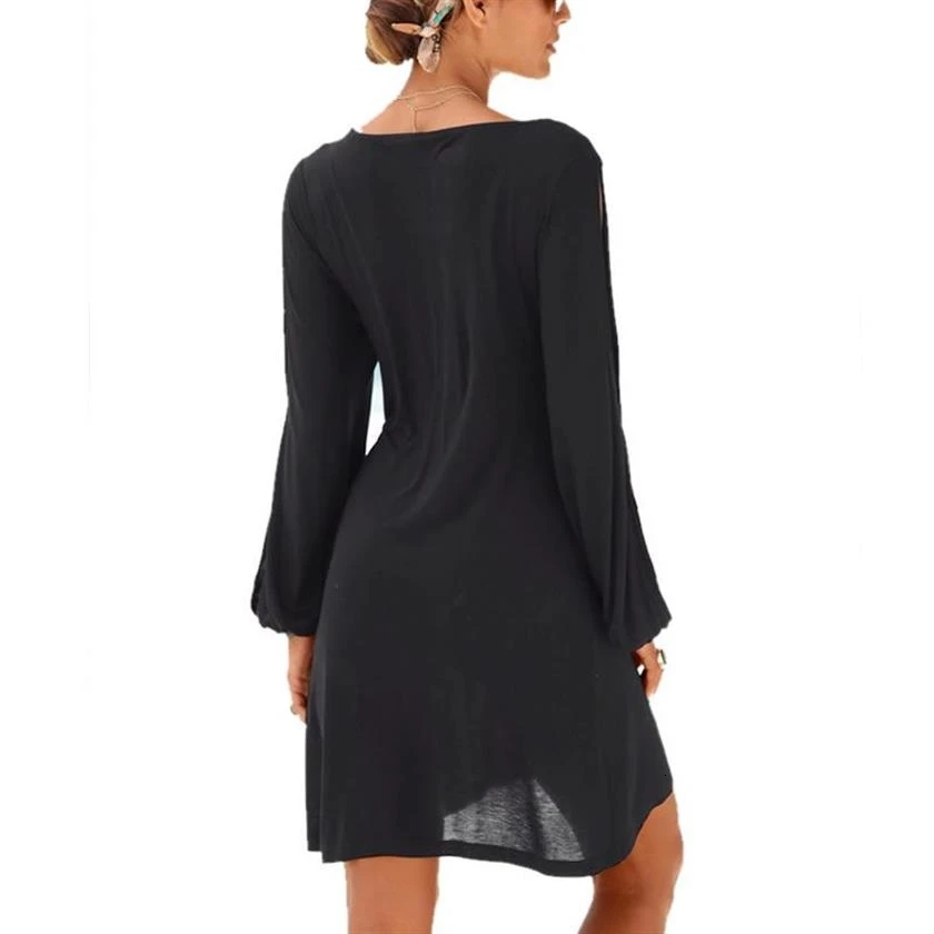 

Vegan Letters Print Dress Long Sleeve O-Neck Vestidos Women Maxi Mujer Ukraine