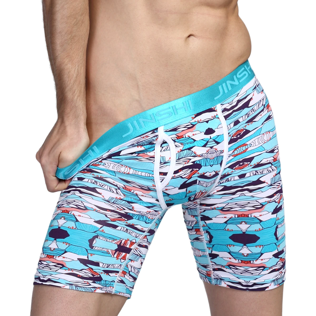 Mens Boxer Shorts Print Fashion Mens Boxer Briefs Long With Pouch Bamboo Breathable High Quality Mens Boxers Underwear Brand