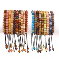6 mm natural stone beads bracelets women vintage jewelry polished matte sodalite unkaite bracelet men black rope braid bangle