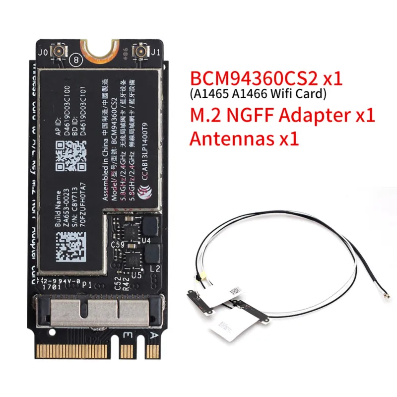 1200 Мбит/с BCM94360CS2 беспроводная Wifi карта Bluetooth 4 0 802.11ac Hackintosh MacOS Для Air 11 &quotA1465 13&quot A1466