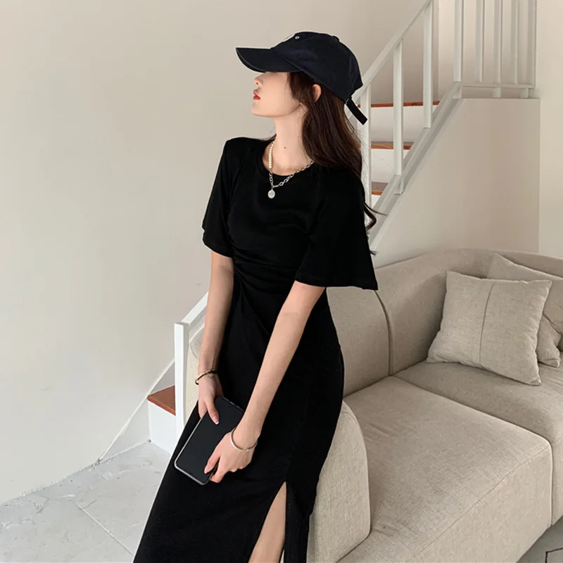 Платье Макси женское с юбкой пикантное приталенное платье в стиле Хепберн со