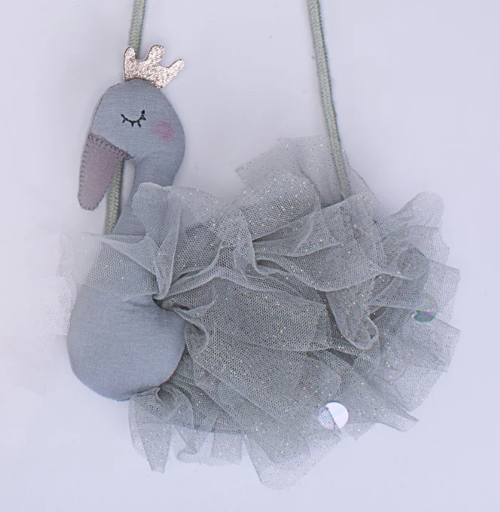 

New Fashion Kids Girls Cartoon Swan Shape Crossbody Bag Cute Animal Shoulder Bag for Kids Baby Girls