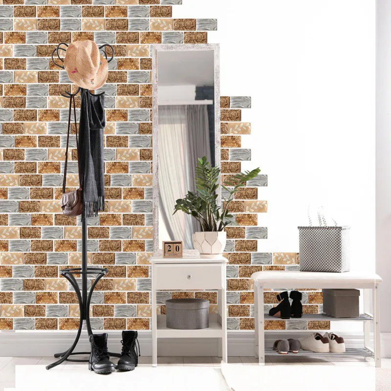 Лидер продаж 3D Наклейка на стену с имитацией кирпича водостойкая настенная