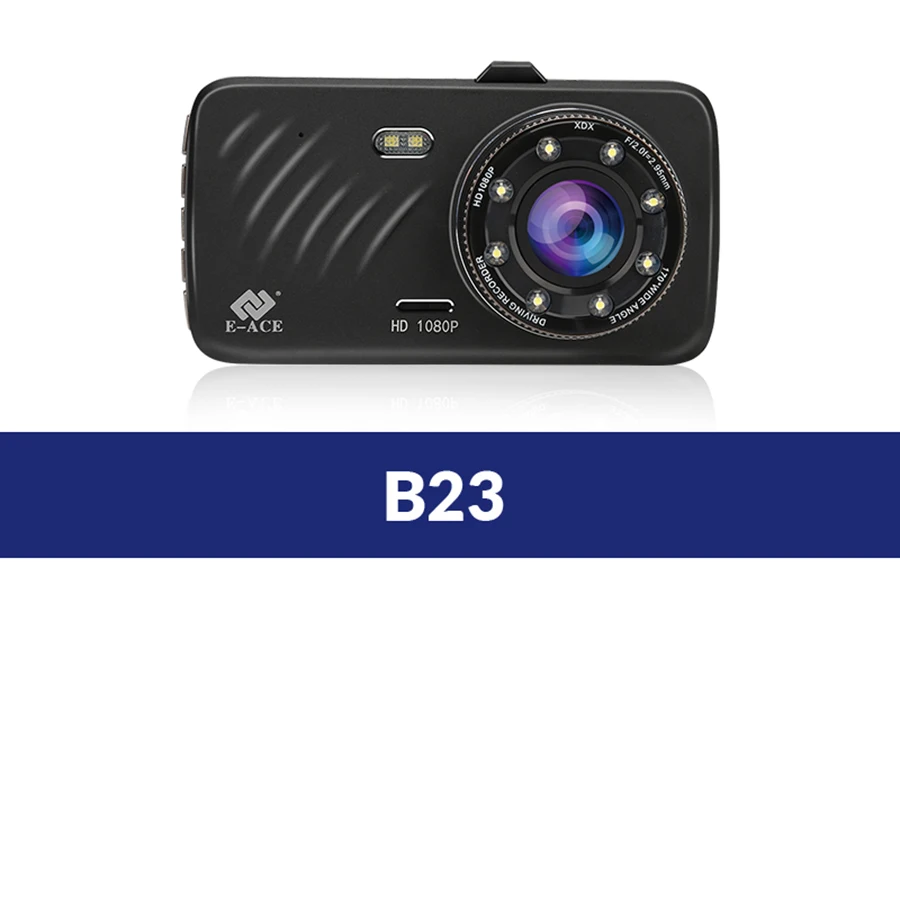 B23 Автомобильный видеорегистратор E-ACE B23, 4 дюйма, сенсорный экран, Full HD, 1080 P, видео, g-сенсор, ночное видение, двойной объектив, камера заднего вида, видеорегистратор - Название цвета: B23