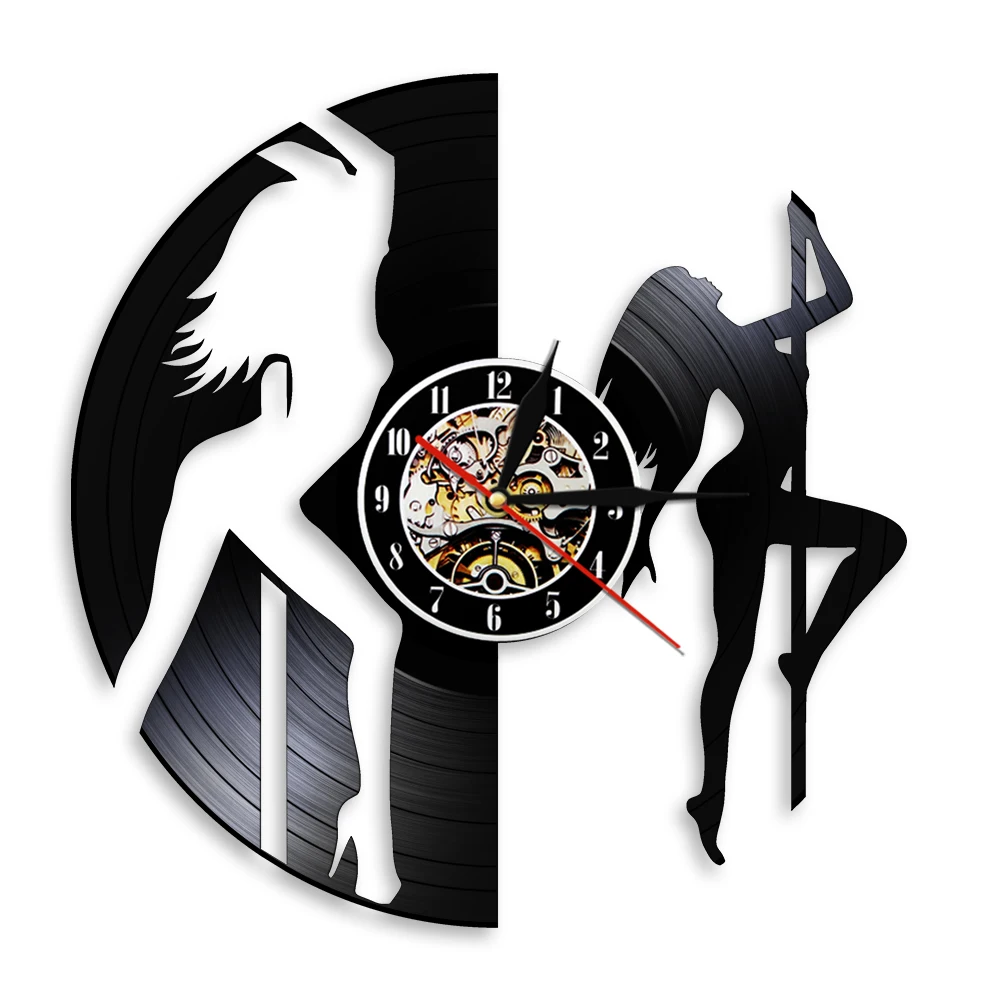 Настенные часы с виниловой пластиной для танцев на шесте прекрасный подарок