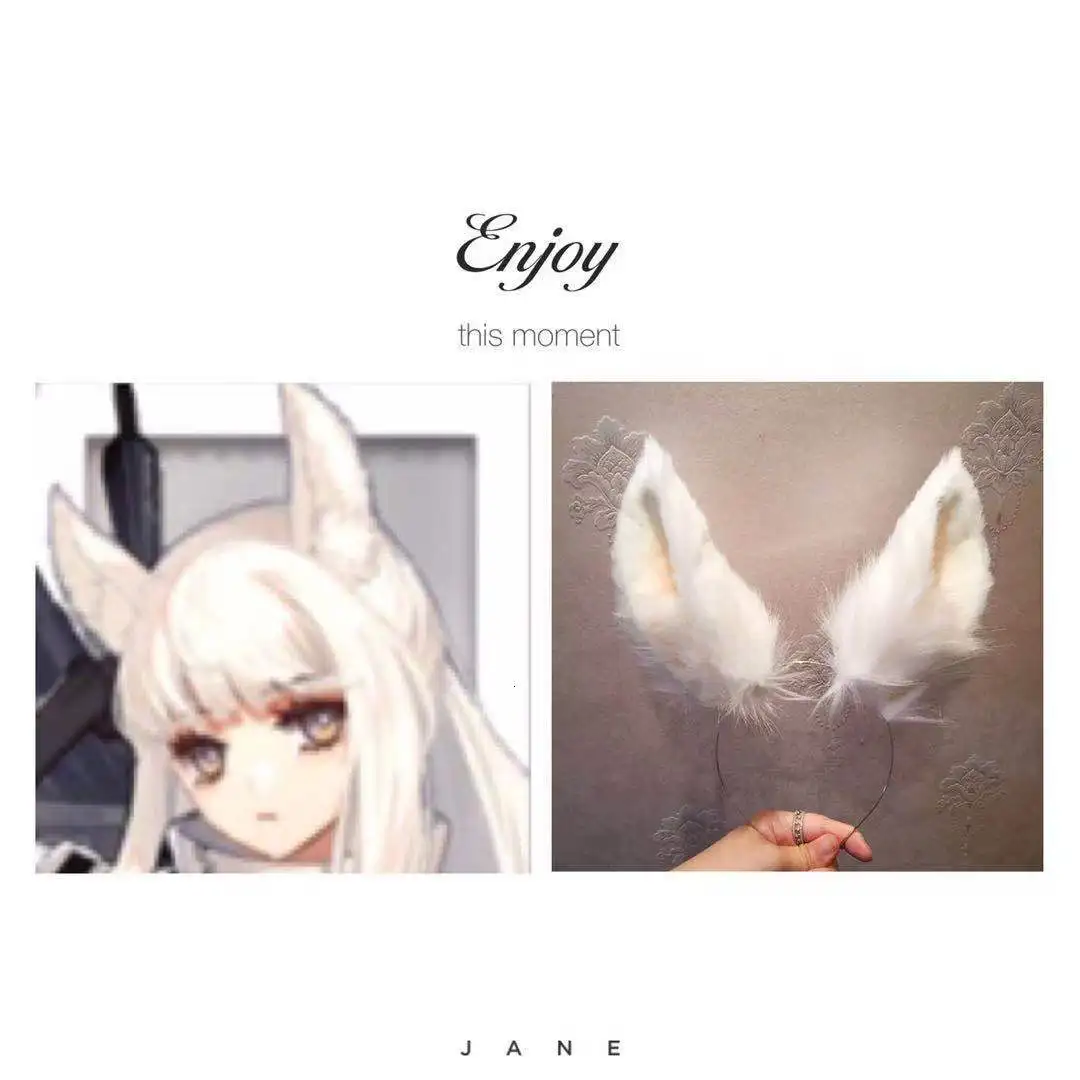 MMGG Новинка Arknights Платина Косплей уши обруч для волос головной убор зверь лиса