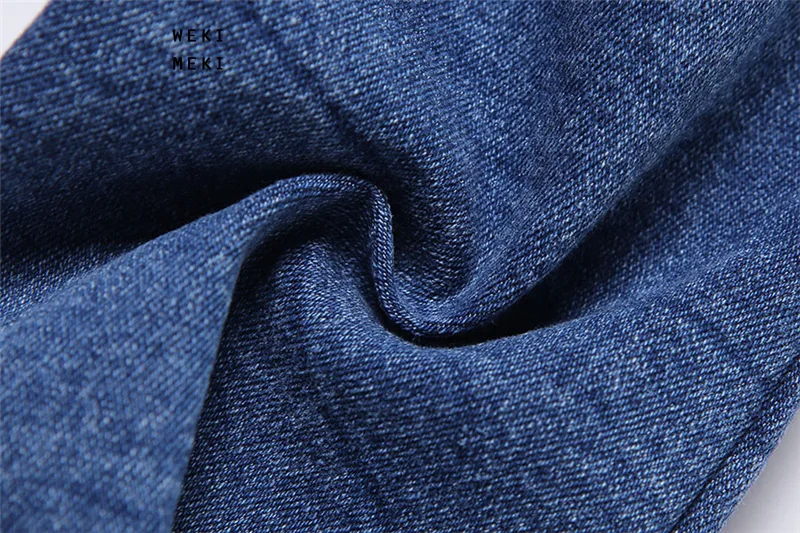 

4.16 Summer New Women's Denim Metal Chain Strap Design Sexy T-shirt Long Sleeve Woman Tshirts