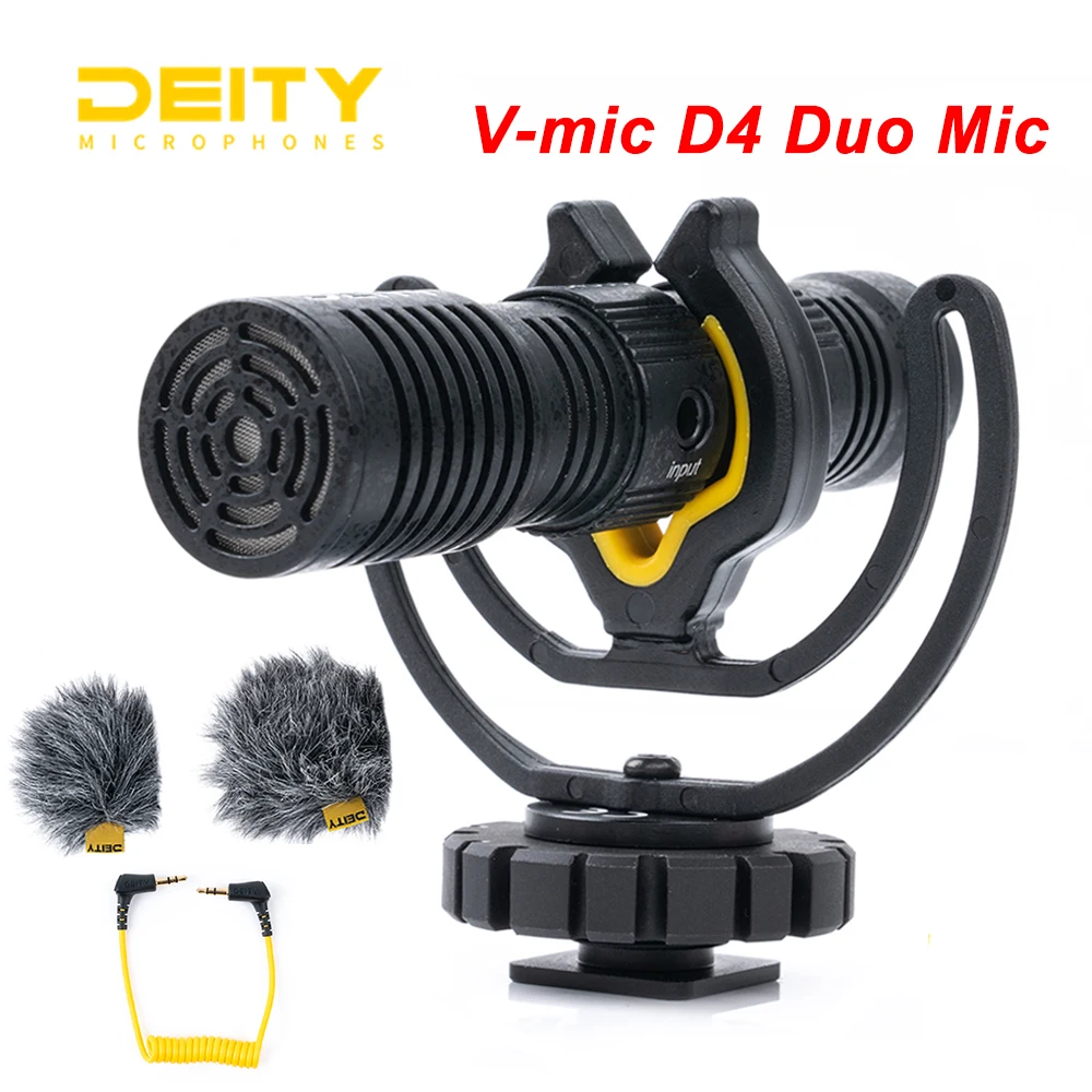 Deity V Mic D4 Duo микрофон мини диктофон двойной кардиоидный для интервью вход AUX lavalier