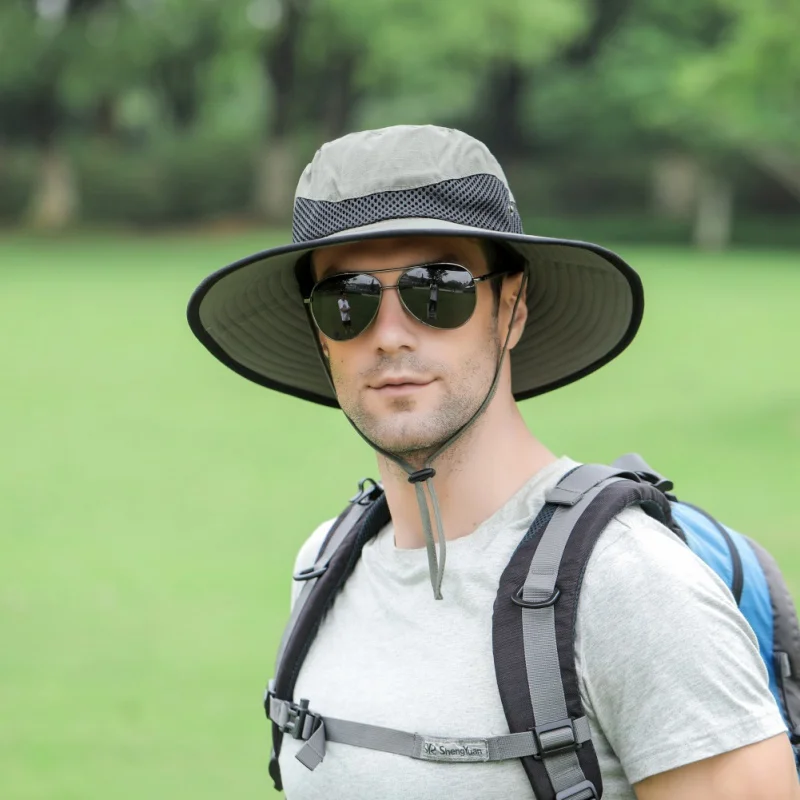 

Уличная дышащая шляпа с широкими полями, водонепроницаемая шляпа от солнца uponif 50 +, шляпа для кемпинга, пешего туризма, путешествий, рыбалки, ...