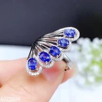 kjjeaxcmy fine jewelry 925 sterling silver inlaid natural gemstone sapphire new female miss woman girl ring trendy
