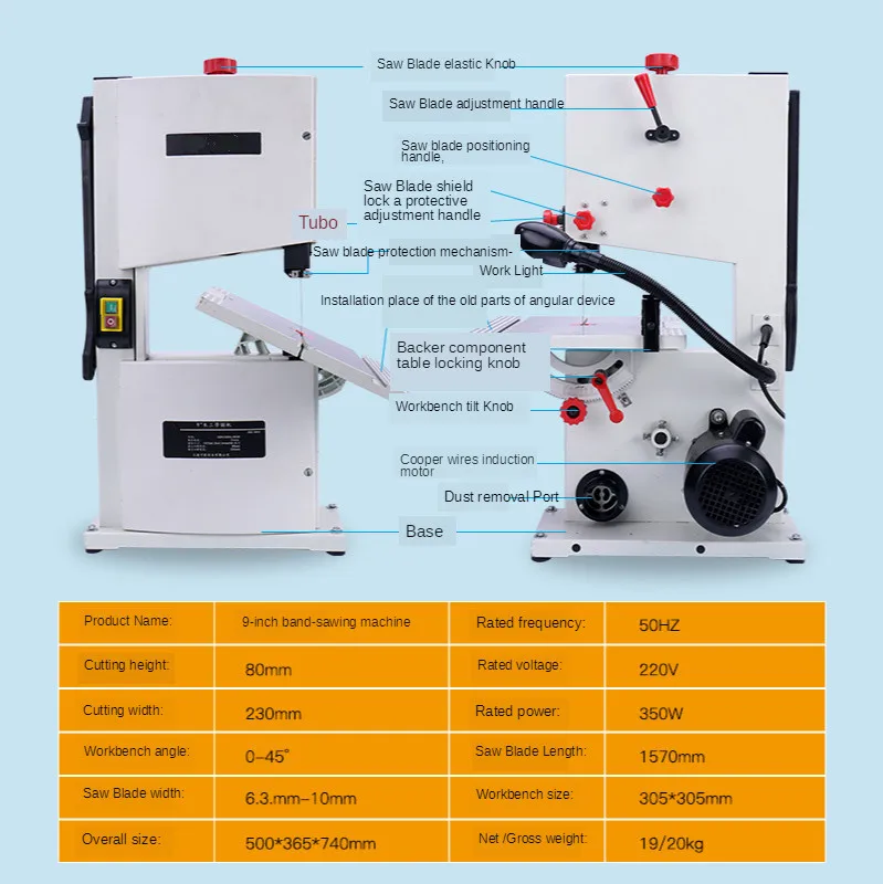 Ленточная пила для деревообработки с налогом в Саудовскую Аравию 9 дюймов|Машины