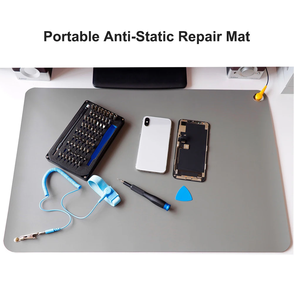 

Антистатический Настольный коврик для ПК, комплект инструментов для ремонта электроники компьютера, покрывало, термостойкая Рабочая Подст...