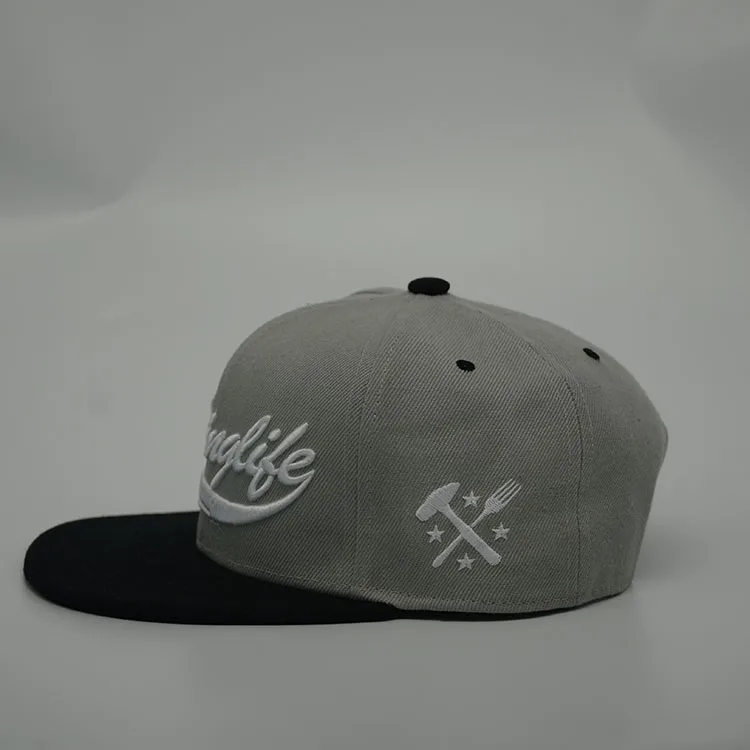 Акриловый пользовательский вышитый логотип 6 панелей Кепка в стиле хип хоп