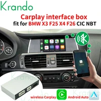 krando wireless apple carplay android auto decoding box for bmw x3 f25 x4 f26 g01 g02 nbt cic evo 2011 2020 siri voice control