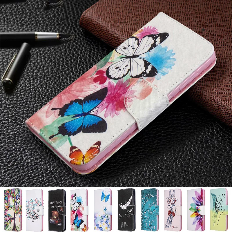 Мультяшный кожаный флип чехол для Huawei Mate 9 10 20 30 P8 P9 P10 P20 P30 Pro lite P Smart Plus 2019 кошелек