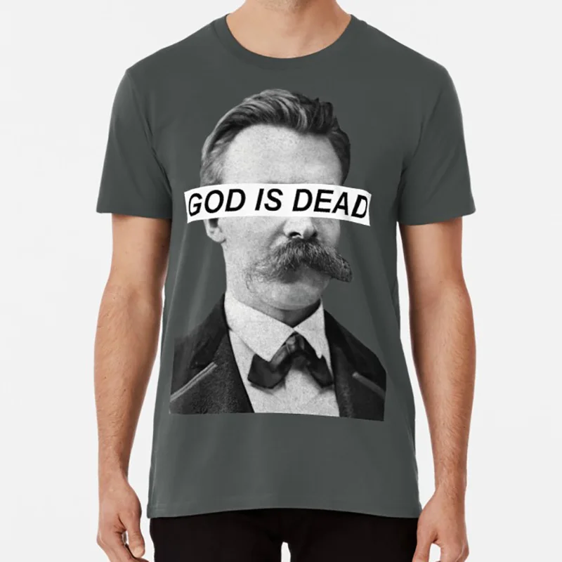 Темно-серый God Is Dead t shirt god is dead friedrich nietzsche nihilist nihilism экзистенциальный экзистенциалист - Цвет: Темно-серый