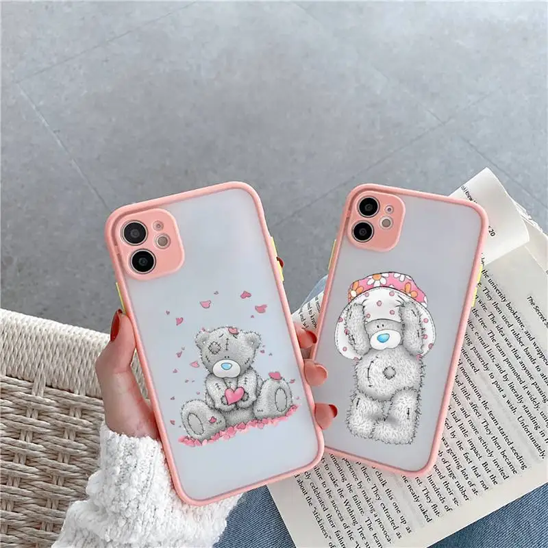 Cute cartoon bear Tatty Teddy animal Phone Case matte transparent  For iphone 7 8 11 12 plus mini x xs xr pro max cover