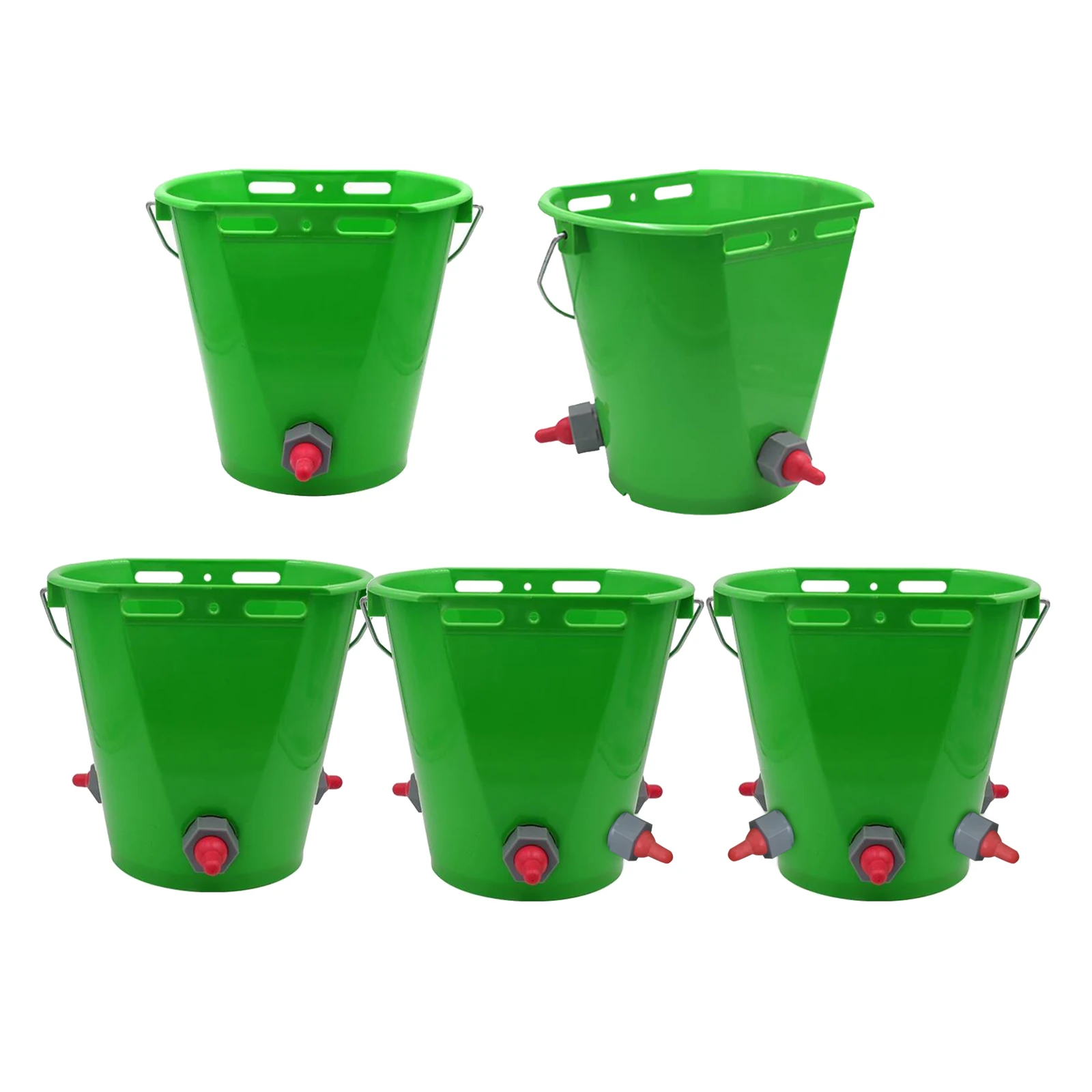 

Milk Feeding Bucket with Pacifiers Animal Feeding Pot for Farm Cattle Sheeps Lamb Feeding