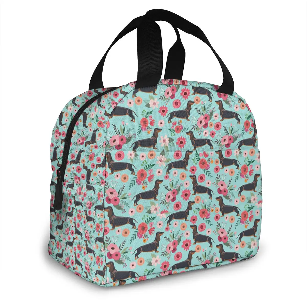 

NOISYDESIGNS Cartoon Dachshund Print Portable Lunch Bag Thermal Insulated Tote Picnic Food Cooler Bag Lunch Storage Pouch Case