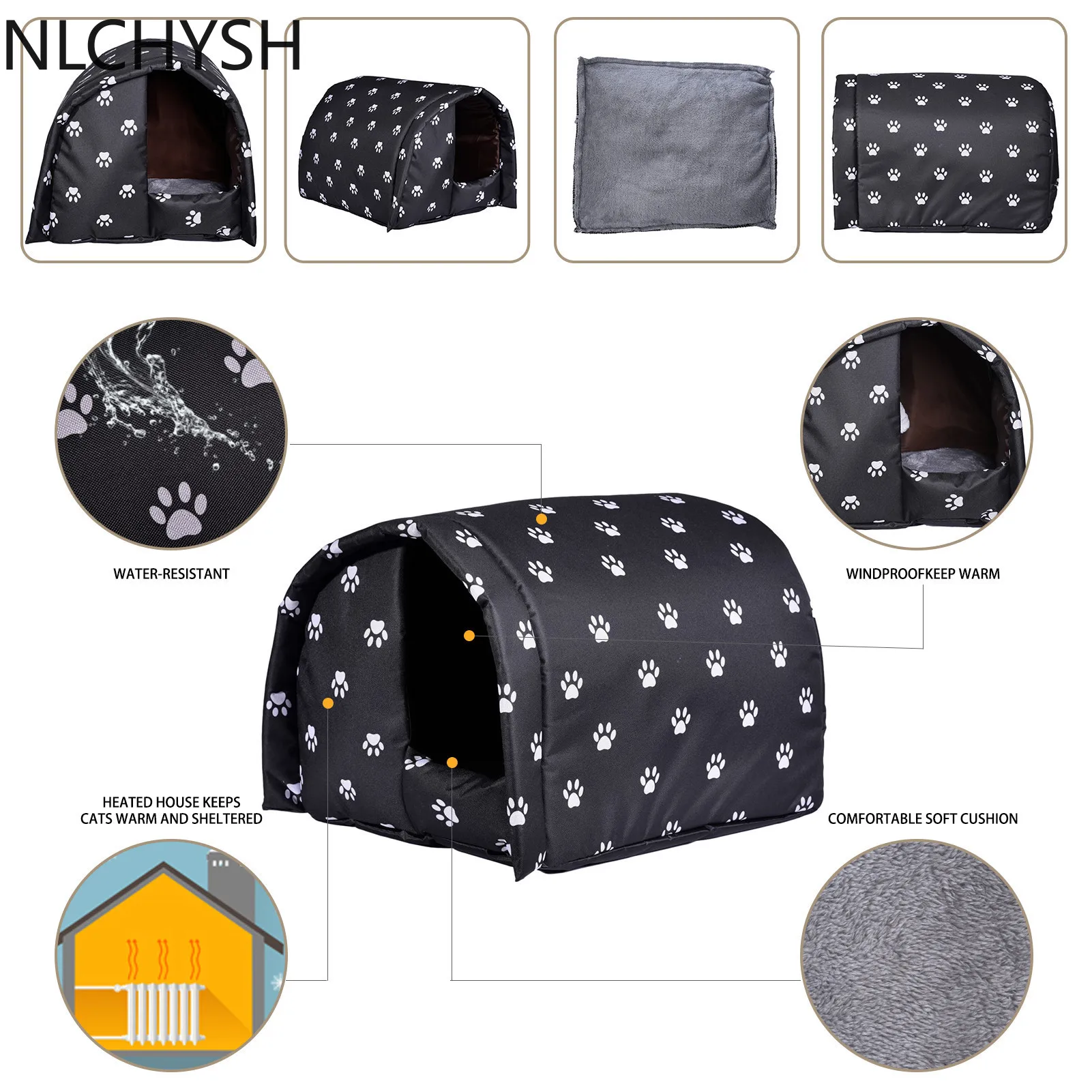 

Pets House Outdoor Cold And Waterproof Cat Litter Pet Litter Stray Cats Stray Dog Warm Litter Safe Pet House And Cat Shelter