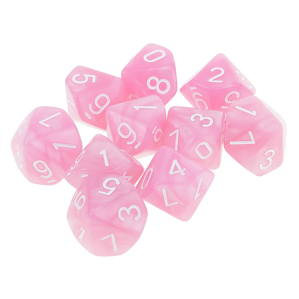

10pcs 10 Sided Dice D10 Polyhedral Dice For Game New