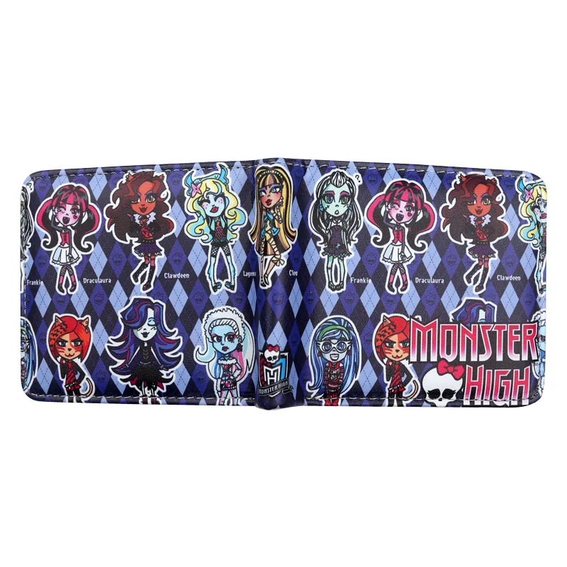 Двойной кошелек Monster High для девочек-подростков модный с куклой и карманом монет |