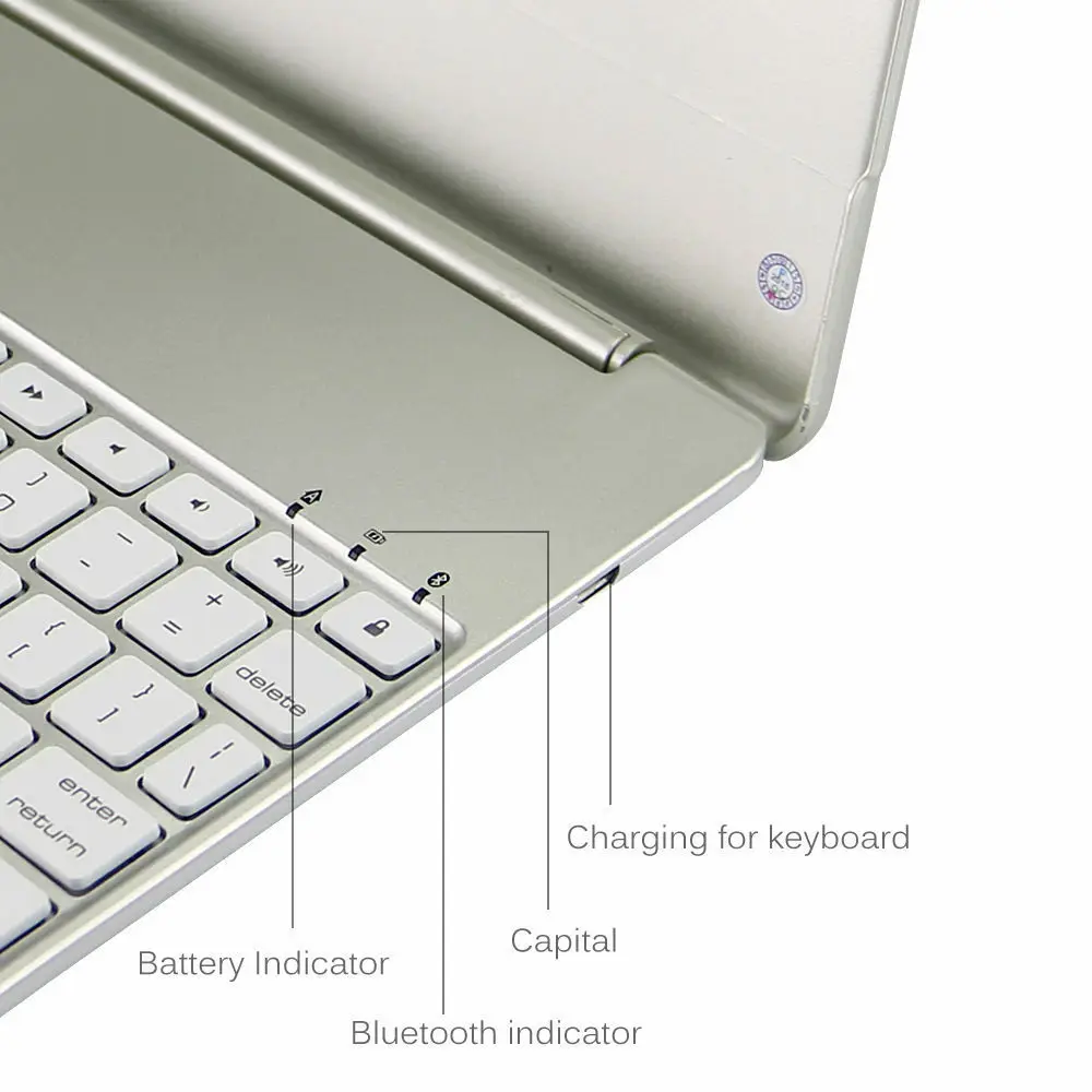 Беспроводной чехол-клавиатура с Bluetooth для IPad Air 2 IPad 9,7 со смарт-устройствами, полный Чехол для IPad Air 2, серебристый