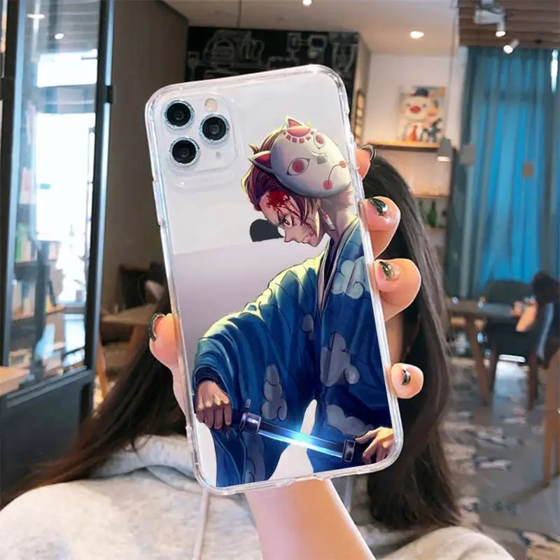 

Demon Slayer Kimetsu Yaiba anime sexy Phone Case Transparent for iPhone 6 7 8 11 12 s mini pro X XS XR MAX Plus cover funda