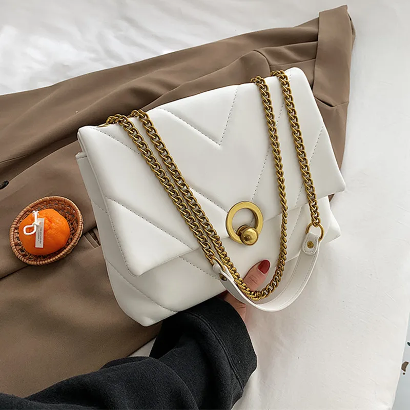 

DikizFly 2020 новая женская сумка с цепочками из искусственной кожи, сумки на плечо, большие вместительные сумки через плечо для женщин, сумка-мес...