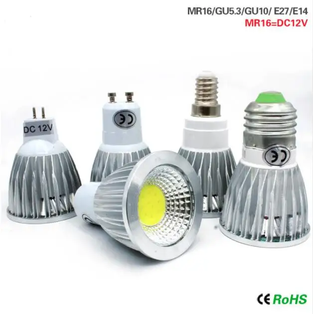 Светодиодный прожектор GU5.3 E27 E14 GU10 с cob матрицей 220 В 110 6 Вт 9 12 Вт|gu10 2w|gu10 led dimmable