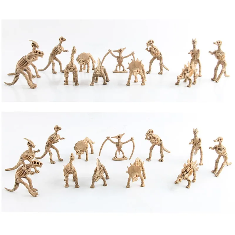 12 шт. пластиковые модели динозавров имитация Реалистичного скелета динозавры