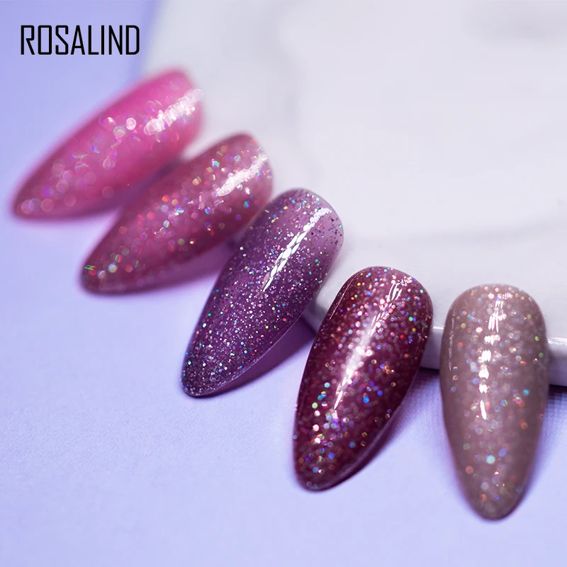 Блестящий Гель лак для ногтей ROSALIND 15 мл гибридные Лаки требуется УФ светодиодный