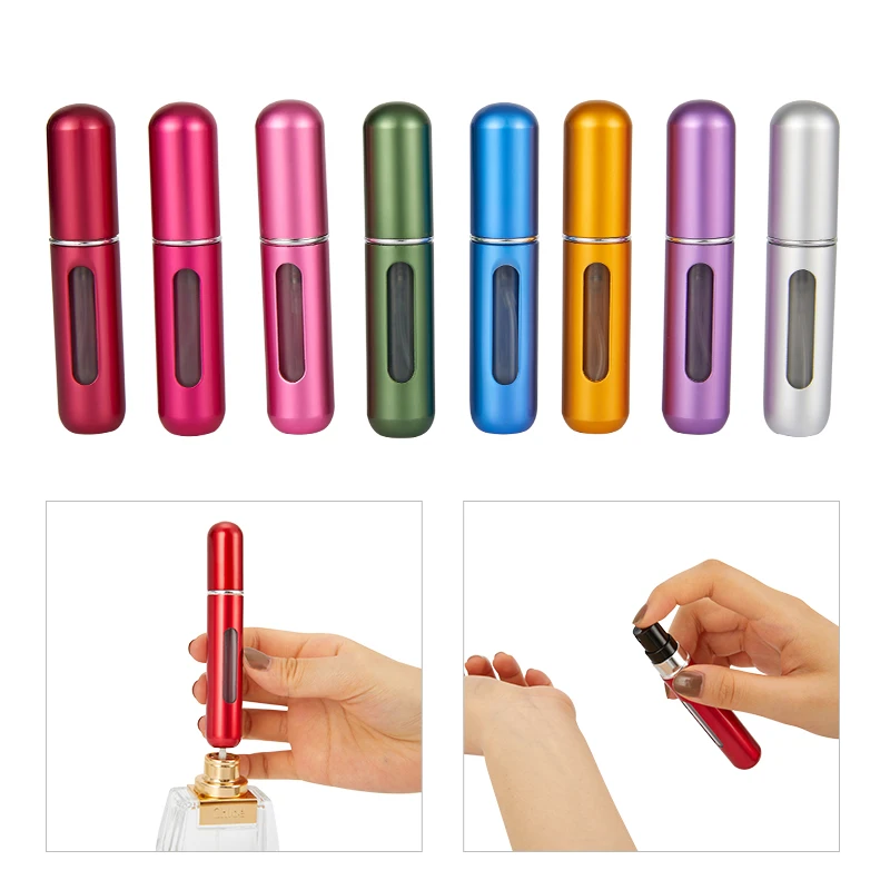 

8ml 5ml Portable Mini Refillable Perfume Bottle With Spray Scent Pump Empty Cosmetic Containers Spray Atomizer Bottle For Travel