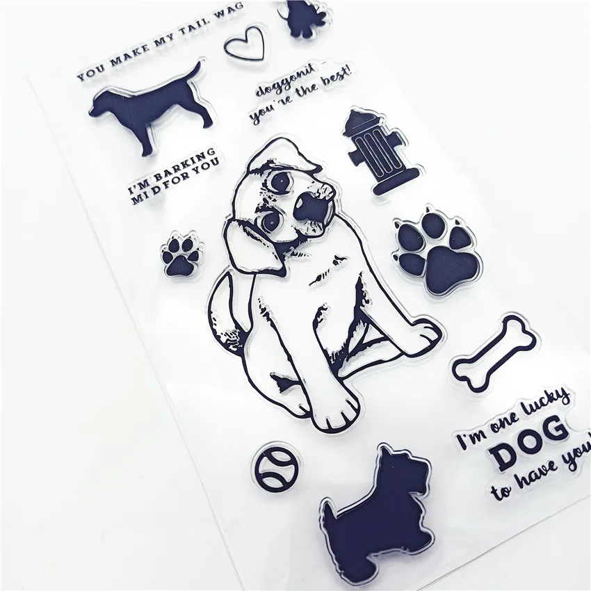 11*16CM Hot sale dog Transparent Clear Stamps / Silicone Seals Roller Stamp for DIY scrapbooking photo album/Card Making | Дом и сад