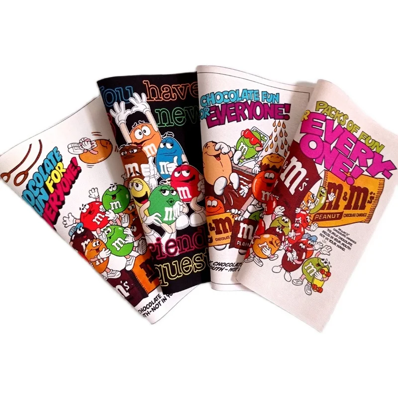 

4pcs/lot Cotton canvas Fabric Patchwork diy Sewing Cloth Craft home Decoration Tissue patches Cute Anime 15x20cm