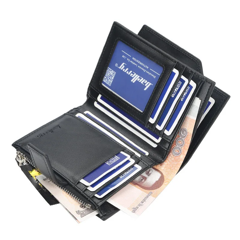 

NEW Engraving Name Short Wallet for Men Zipper & Hasp High Quality PU Leather Small Wallets Father's Day Gift for Him Mens 2021