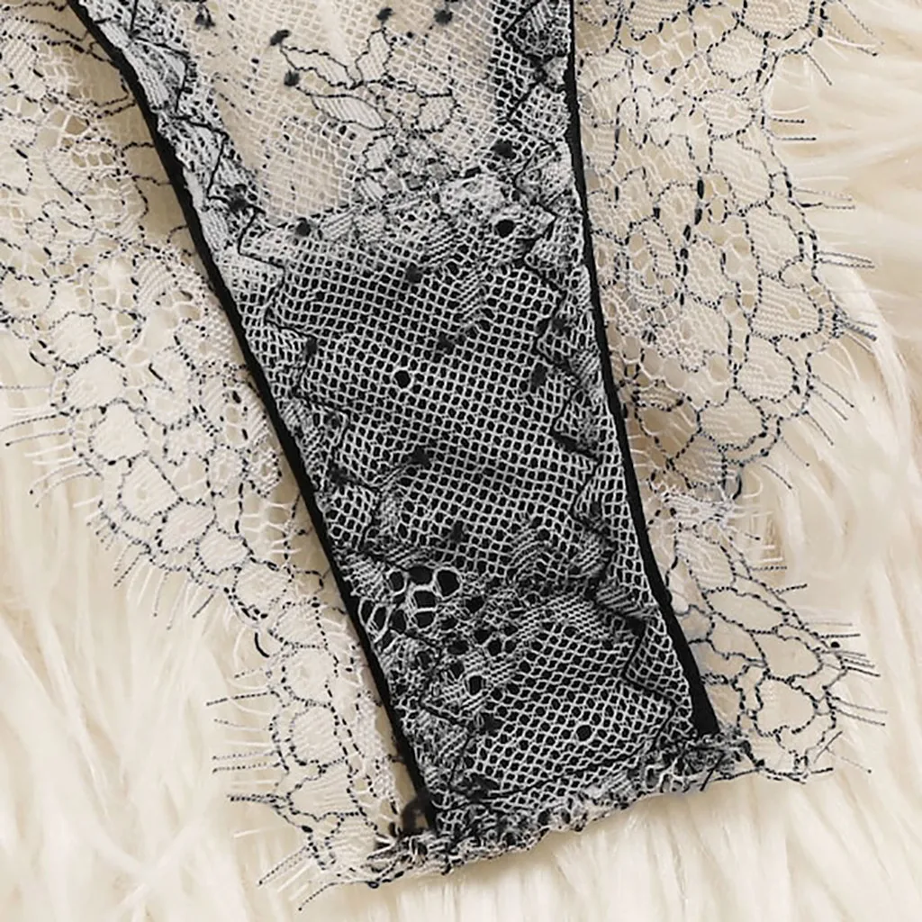 Комплект женского нижнего белья из 2 предметов прозрачный бюстгальтер стринги