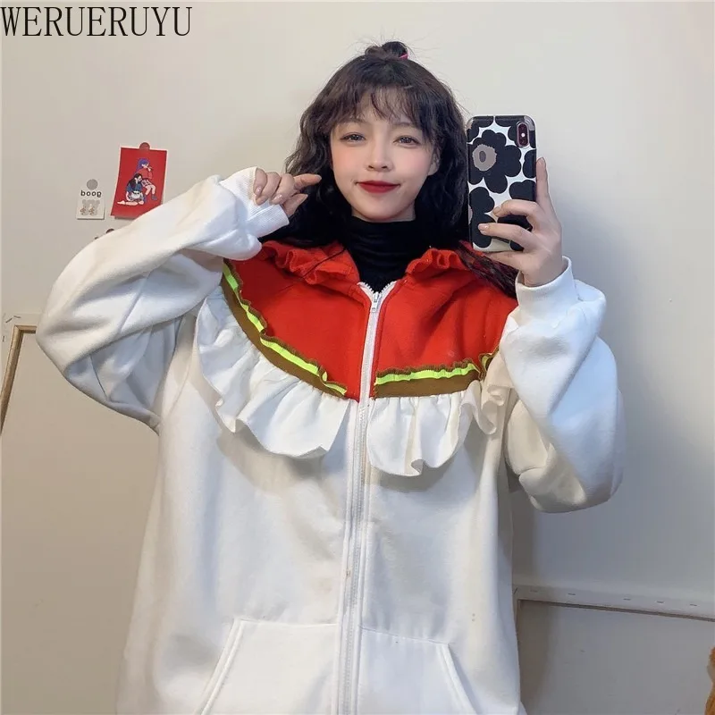 

WERUERUYU Women Hoodies Sweaters Hooded 2020 Autumn Harajuku Casual Korean Tops