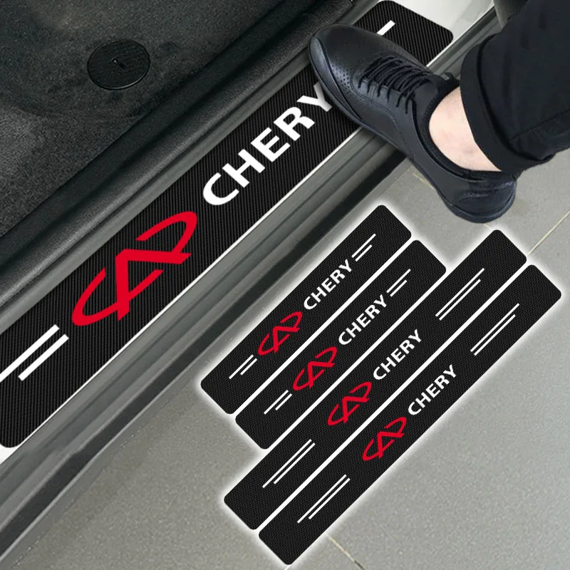 Наклейка на порог автомобиля для Chery Tiggo 7 Pro 5X 3X 2 Fulwin S21 K60 IQ Celer Beat T11 4 шт.|Наклейки